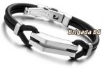 Мъжка гривна от силикон и медицинска стомана - Brigada shop