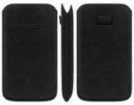 GRIPIS Slider Sleeve - кожен калъф за Samsung Galaxy Nexus, HTC Sensation XL и други (черен - ръчна изработка)