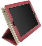 Krusell Luna Case - кожен калъф и стойка за iPad (червен) - Калъфи Krusell