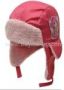 Виж оферти за Оригинал розова зимна детска шапка ушанка с лепенки за момиче