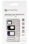 4smarts Universal SIM-Adapter Set - комплект адаптери за мобилни устройства с нано и микро сим (черен)