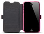 Wallet Flip Case - кожен калъф, тип портфейл и поставка за Sony Xperia Z4 (розов)
