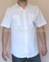 Виж оферти за Бяла лека мъжка лятна риза с къс ръкав, 2 джоба, 100% памук