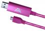 Виж оферти за Blue Bridge Luminous microUSB Cable - USB кабел за устойства с microUSB вход (розов)