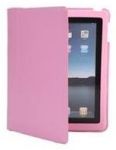 Ultra Slim Leather Case - кожен кейс и стойка за iPad 2 (розов)