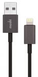 Moshi Lightning to USB Cable - USB кабел за iPhone 5, iPod Touch 5, iPod Nano 7, iPad 4 и iPad Mini (черен)