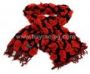 Виж оферти за Пухкав, еластичен, обемен и голям шал в червено и черно - 250 см